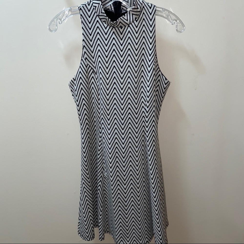 Striped High necked dress